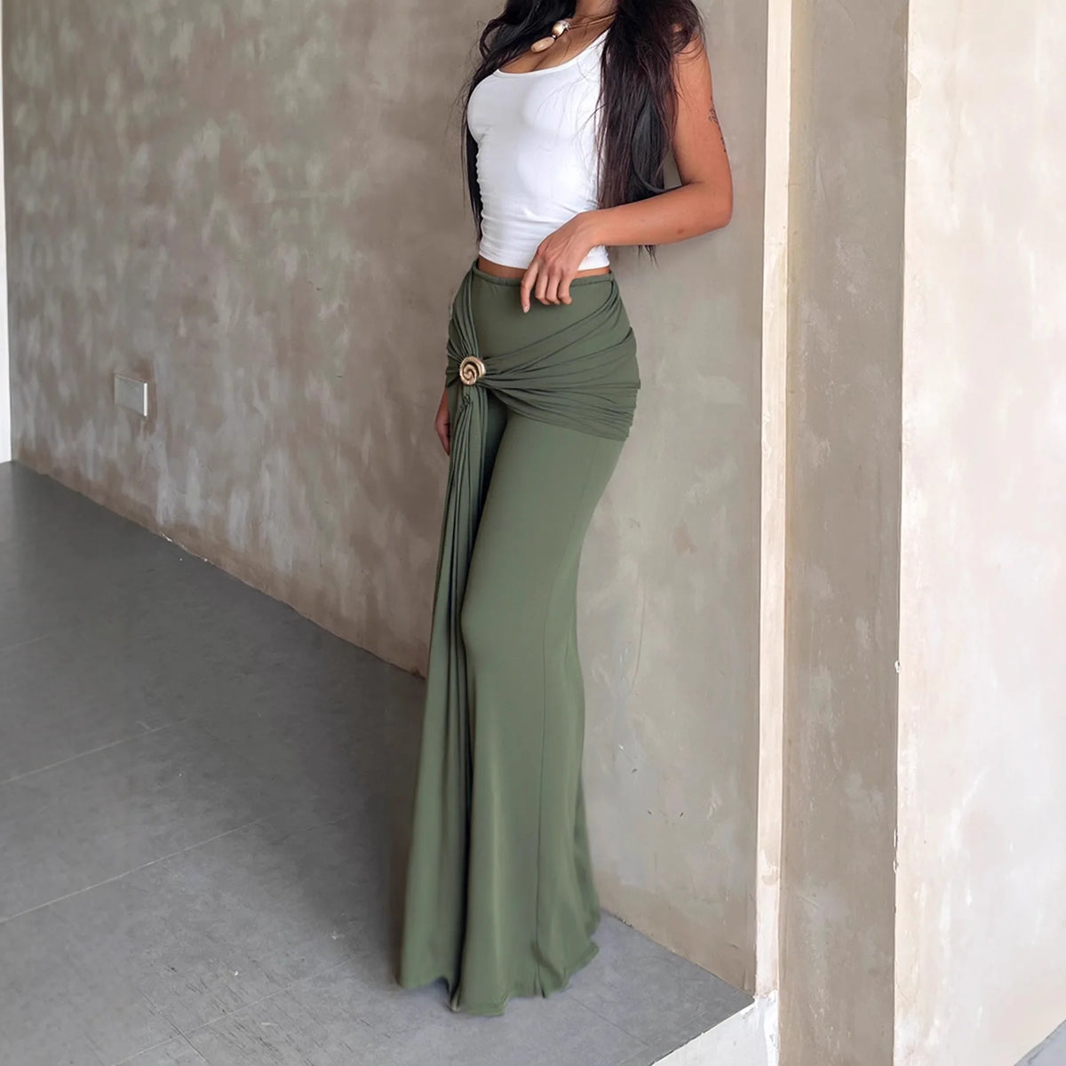 Long Green Skirt