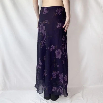 Long Purple Flower Skirt