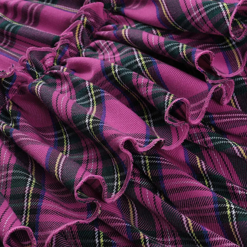 Pink Plaid Skirt