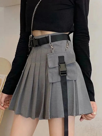 Pleated Cargo Skirt