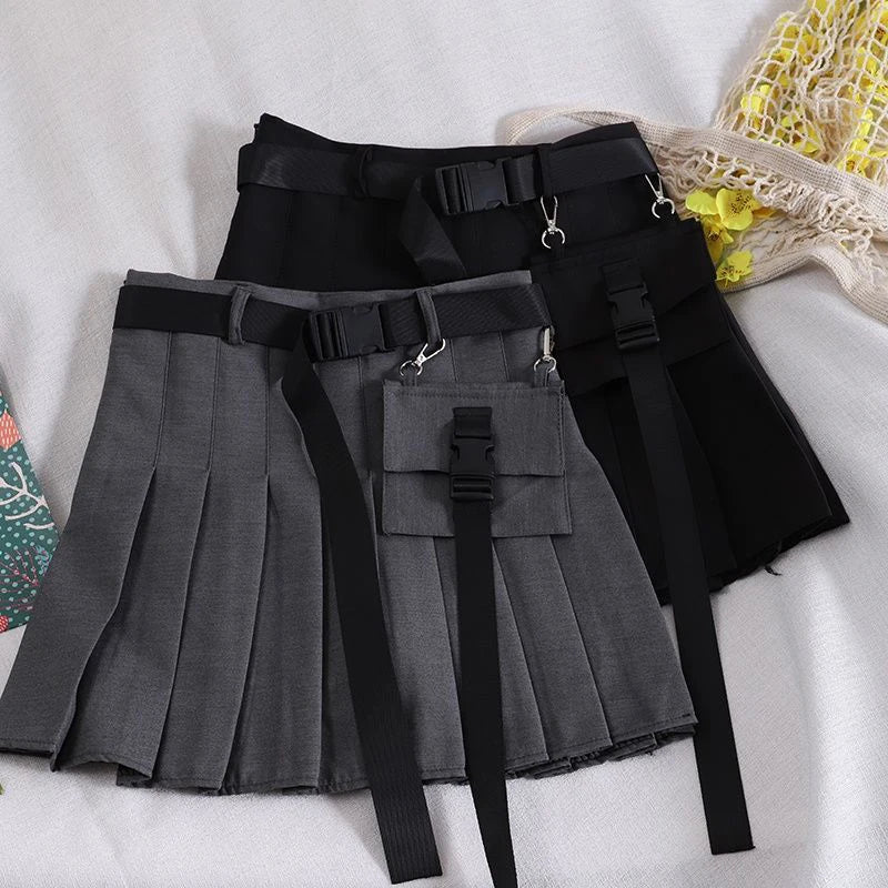 Pleated Cargo Skirt