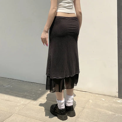 Polka Dot Midi Skirt