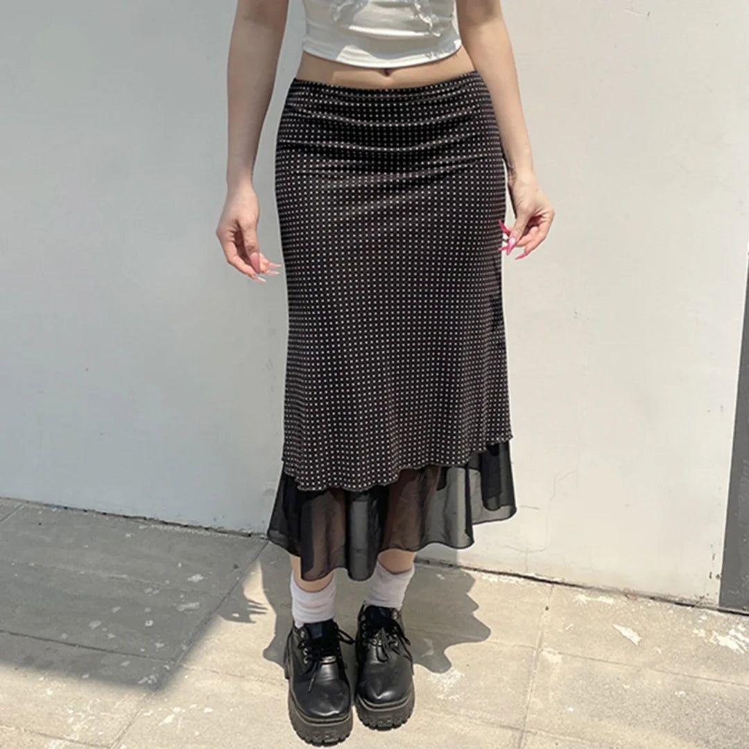 Polka Dot Midi Skirt