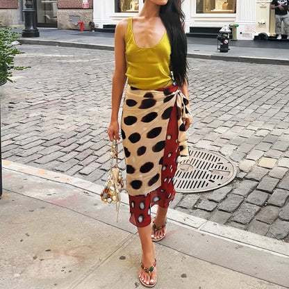 Printed Midi Skirt