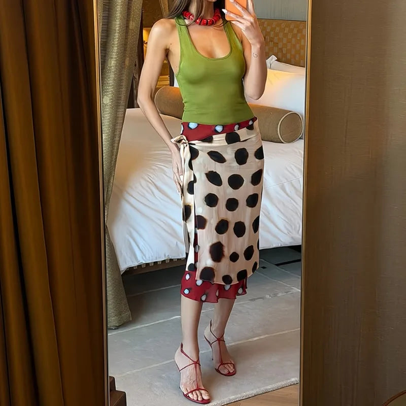 Printed Midi Skirt