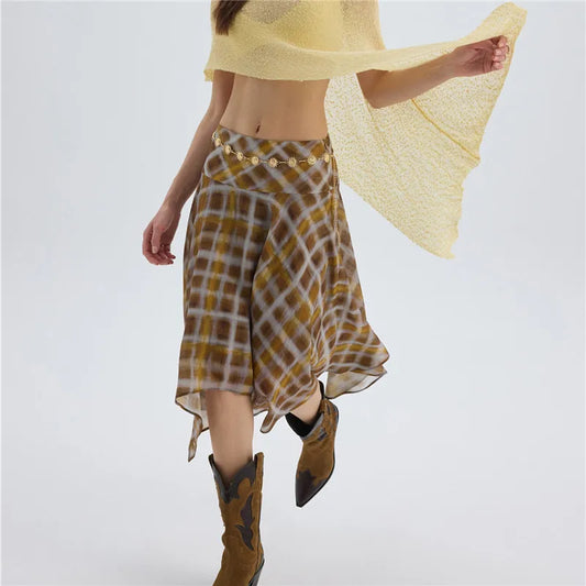 Asymmetric Midi Skirt
