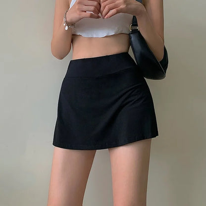 Black Mini Skirt with Built-In Shorts