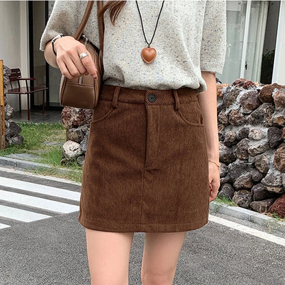 Brown Corduroy Skirt