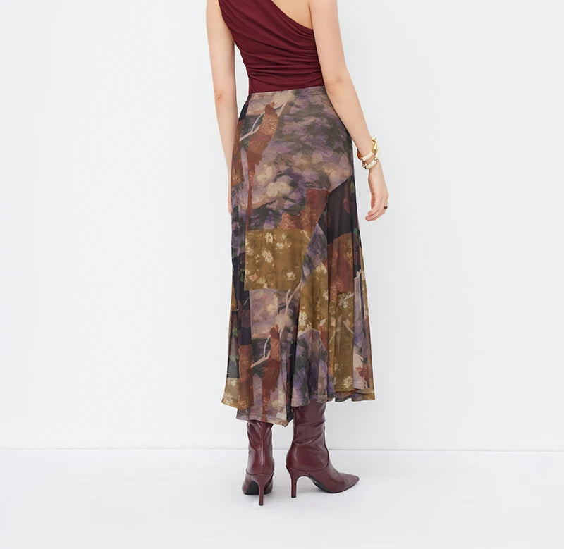 Vintage  Mesh Long Skirt