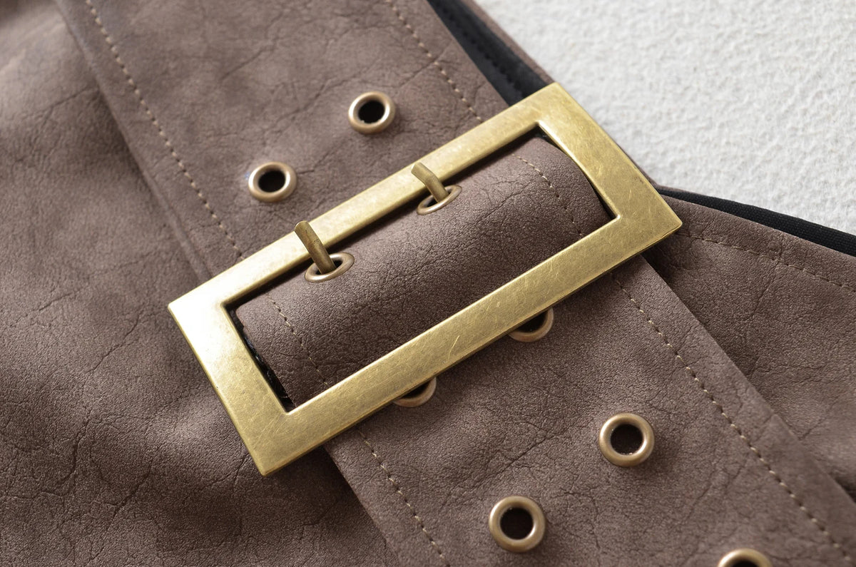 Faux Leather Brown Skirt