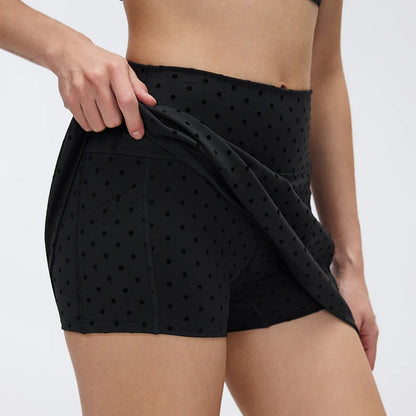 Black Polka Dot Tennis Skirt