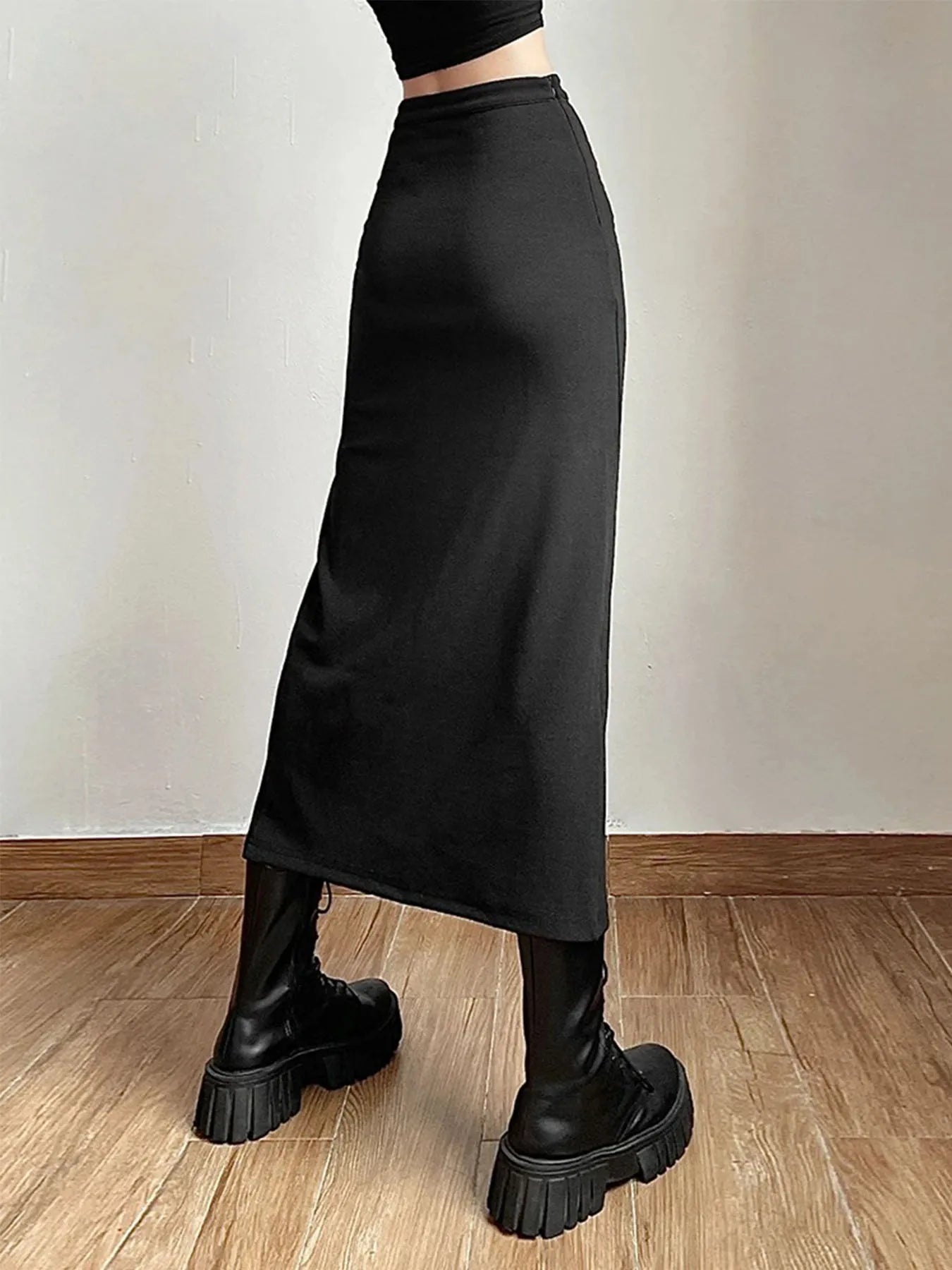 Black Split Skirt
