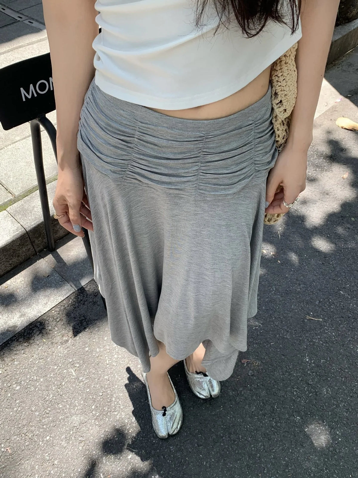 High Waisted Asymmetric Skirt