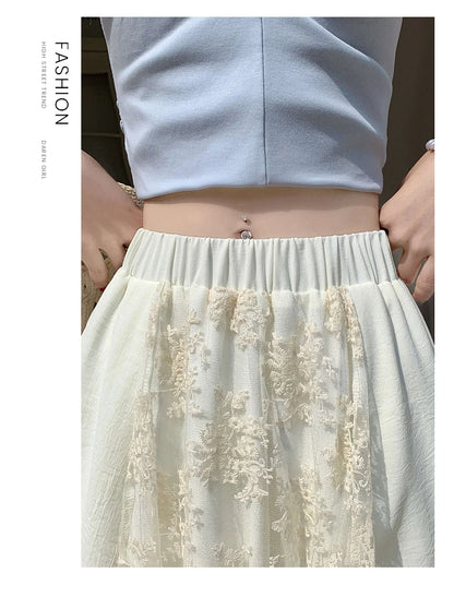 Lace Layered Maxi Skirt