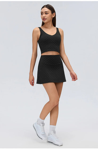 Black Polka Dot Tennis Skirt