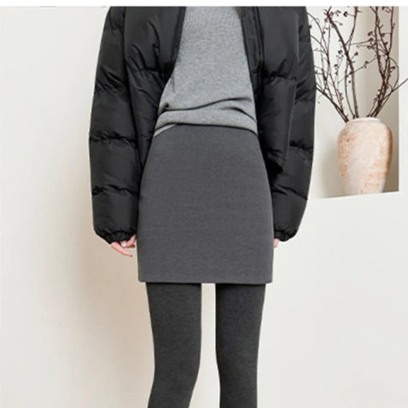 Grey Wool Bodycon Skirt