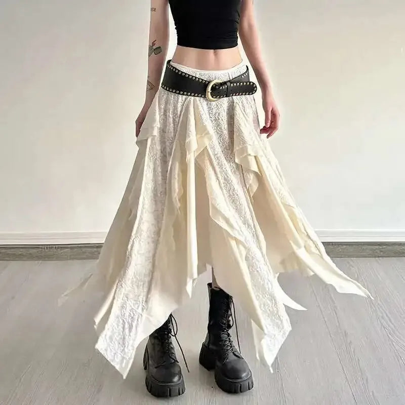 Irregular Cream Skirt