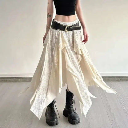Irregular Cream Skirt