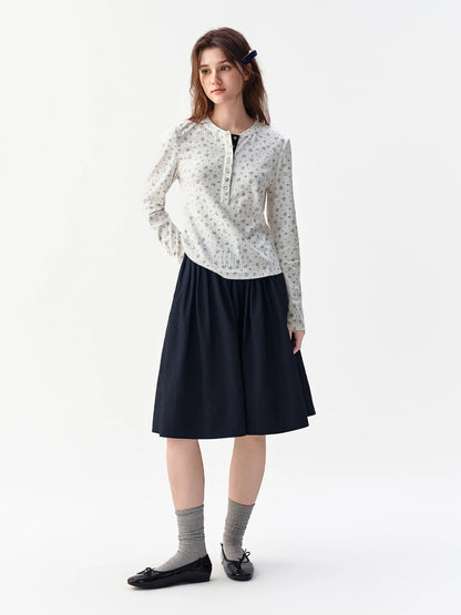 Navy Midi Skirt