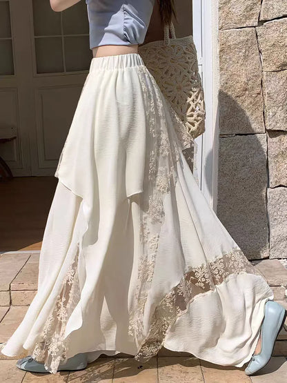 Lace Layered Maxi Skirt