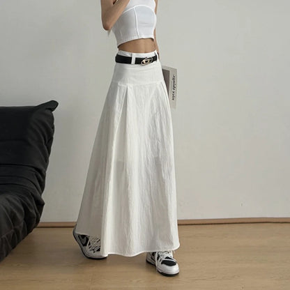 White Cotton Maxi Skirt