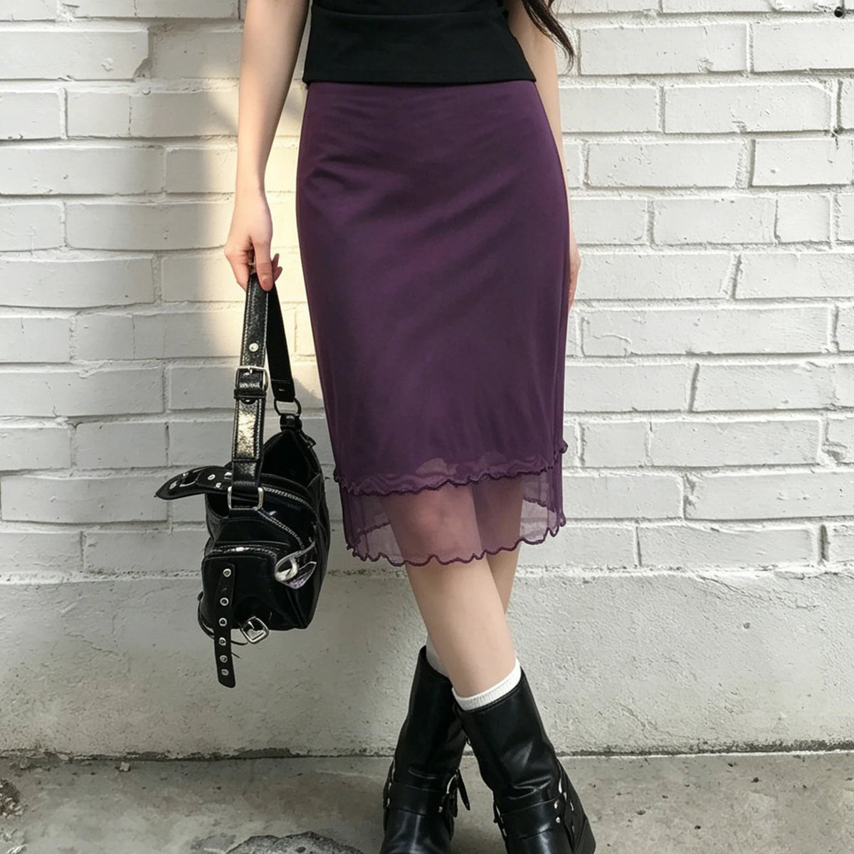 Purple Midi Skirt