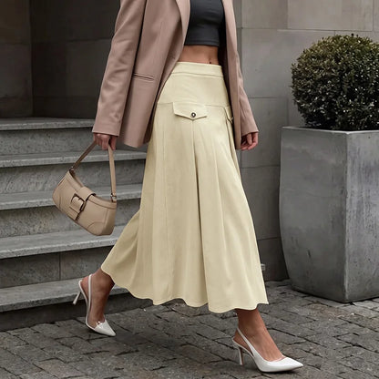 Beige A-Line Skirt