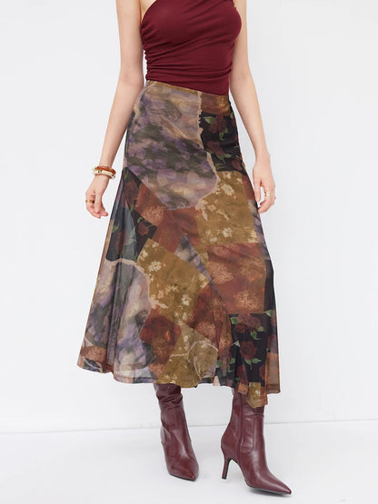 Vintage  Mesh Long Skirt