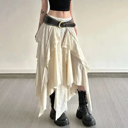 Irregular Cream Skirt