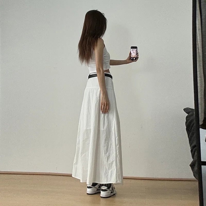 White Cotton Maxi Skirt
