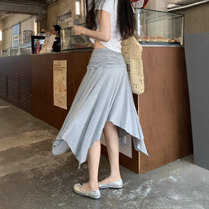 High Waisted Asymmetric Skirt