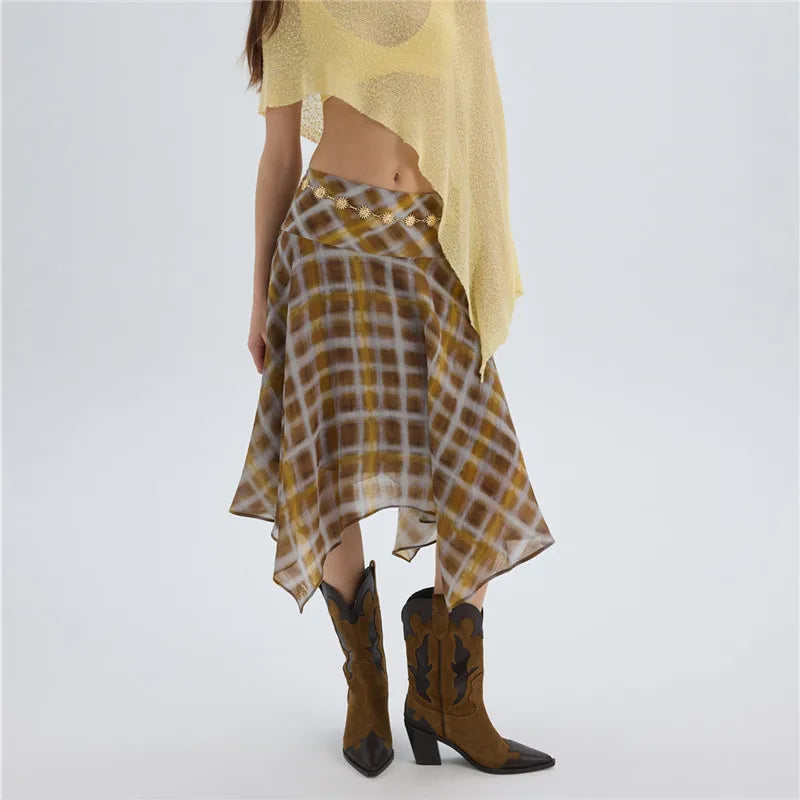 Asymmetric Midi Skirt