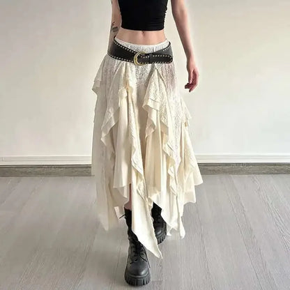 Irregular Cream Skirt