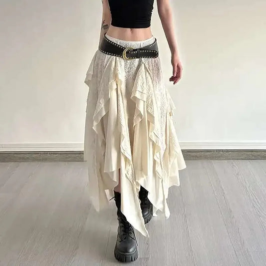 Irregular Cream Skirt