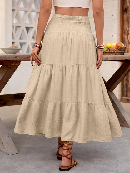 Beige Boho Maxi Skirt