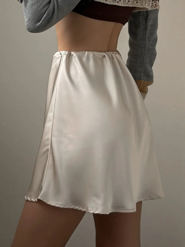 Satin Short Skirt