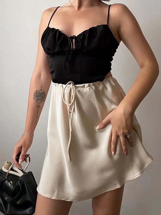 Satin Short Skirt