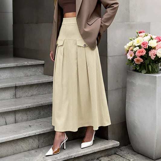 Beige A-Line Skirt