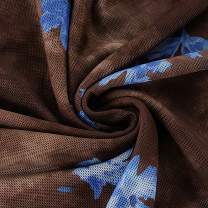 Brown Floral Midi Skirt