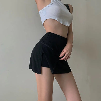 Black Mini Skirt with Built-In Shorts