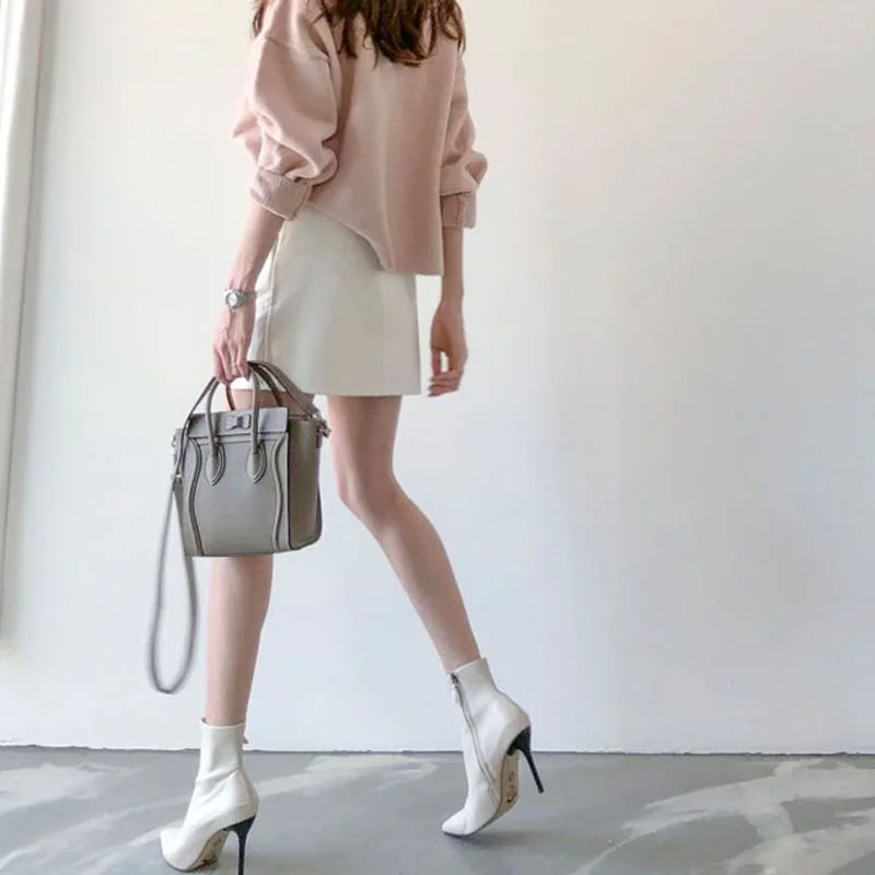 White A-Line Short Skirt
