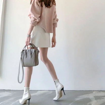 White A-Line Short Skirt