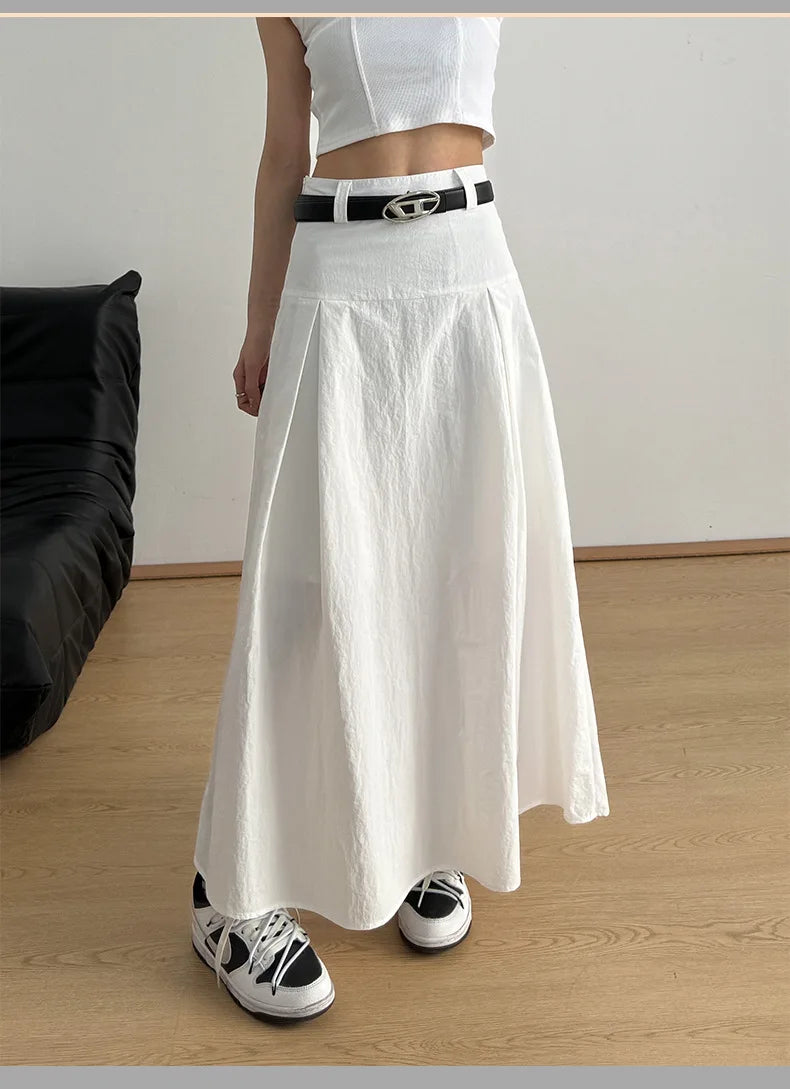 White Cotton Maxi Skirt