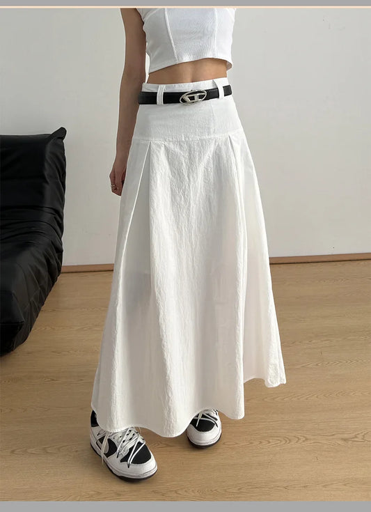 White Cotton Maxi Skirt