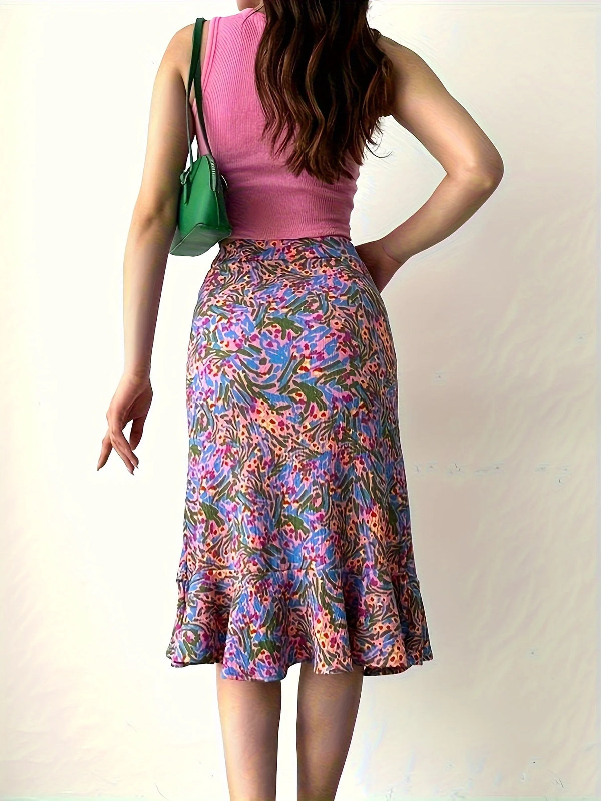 Floral Slit Skirt