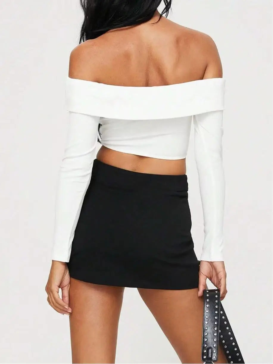 Black Mini Split Skirt