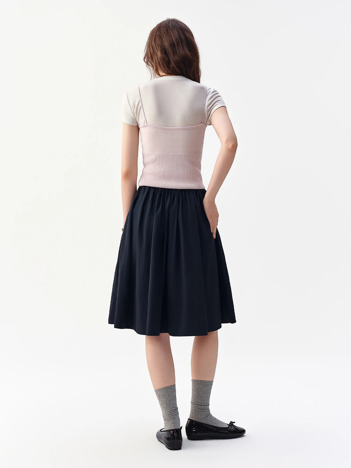 Navy Midi Skirt