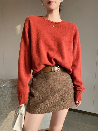 Brown Tweed Mini Skirt