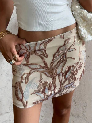 Sequin mini skirt