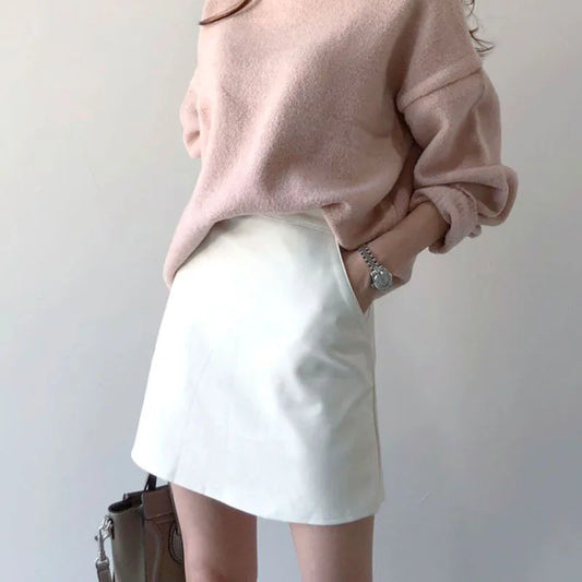 White A-Line Short Skirt
